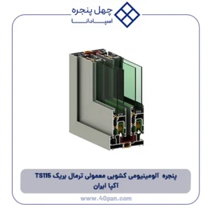 پنجره آلومینیومی کشویی معمولی ترمال بریک 115 TS آکپا ایران