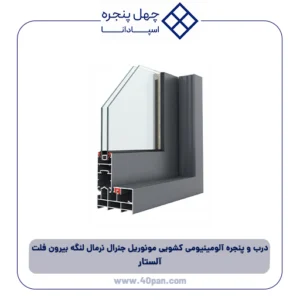 درب و پنجره آلومینیومی کشویی مونوریل جنرال نرمال لنگه بیرون فلت (Flat) آلستار