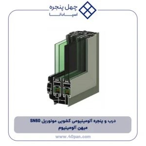 درب و پنجره آلومینیومی کشویی مونوریل SN60 میهن آلومینیوم